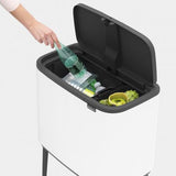 Bote basura doble cubo acero blanco 11 / 23 L Brabantia