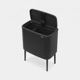 Bote basura doble cubo acero negro 11/23L. Brabantia