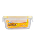 Contenedor rectangular con tapa vidrio 385 ml Komax