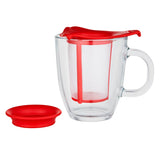 Juego tarro té / colador vaso rojo 350 ml Bodum