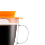 Taza doble pared con filtro para café 310 ml naranja Bodum