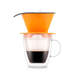 Taza doble pared con filtro para café 310 ml naranja Bodum