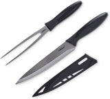 Cuchillo y Tenedor De Acero Inoxidable Con Funda 20 Cm Zyliss