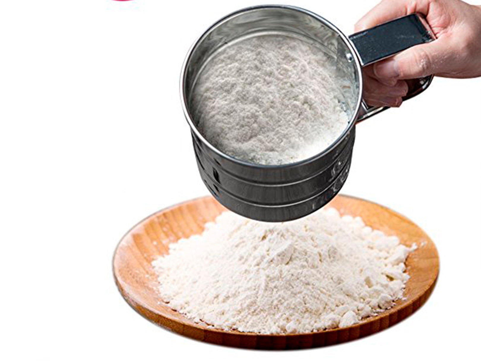 Tamizador De Harina De Acero Inoxidable | 10.2 Cm, Malla Fina | Para Repostería, Cernir Y Espolvorear