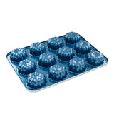 Molde para 12 mini panqués de Aluminio azul Nordicware