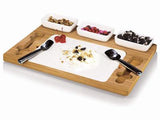 Tabla de servir rectangular de madera con juego de helados 43 cm. PicNic