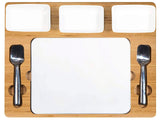 Tabla de servir rectangular de madera con juego de helados 43 cm. PicNic