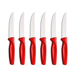 Juego de 6 cuchillos para carne acero inoxidable rojo Wusthof