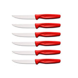 Juego de 6 cuchillos para carne acero inoxidable rojo Wusthof