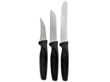 Juego 3 piezas cuchillos de cocina acero negro Wusthof