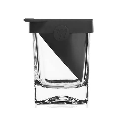 Vaso para whisky con molde para hielo de silicón 255 ml negro Corkcicle