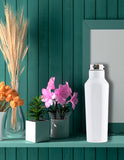 Termo con tapa 500 ml acero inoxidable blanco Linnar desc