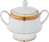 Azucarera con tapa de porcelana Crestwood Gold Noritake