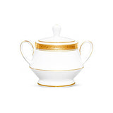 Azucarera con tapa de porcelana Crestwood Gold Noritake