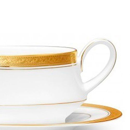 Salsera con plato de porcelana Crestwood Gold Noritake