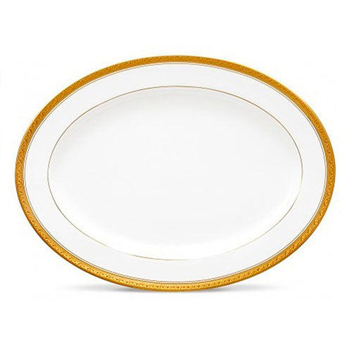 Platon oval de porcelana Crestwood Gold 40 cm Noritake
