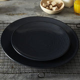 Plato pan swirl negro 16 cm porcelana Noritake